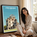 Atomic Bomb Dome - Japan - Travel Art Wall Deco Poster - Art Print - Travel Art Poster