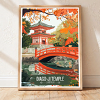 Diago-Ji Fushimi Temple - Japan - Travel Art Wall Deco Poster - Art Print - Travel Art Poster