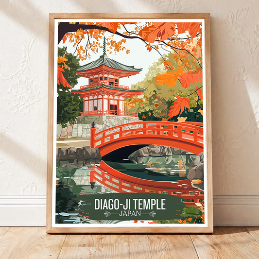 Diago-Ji Fushimi Temple - Japan - Travel Art Wall Deco Poster - Art Print - Travel Art Poster