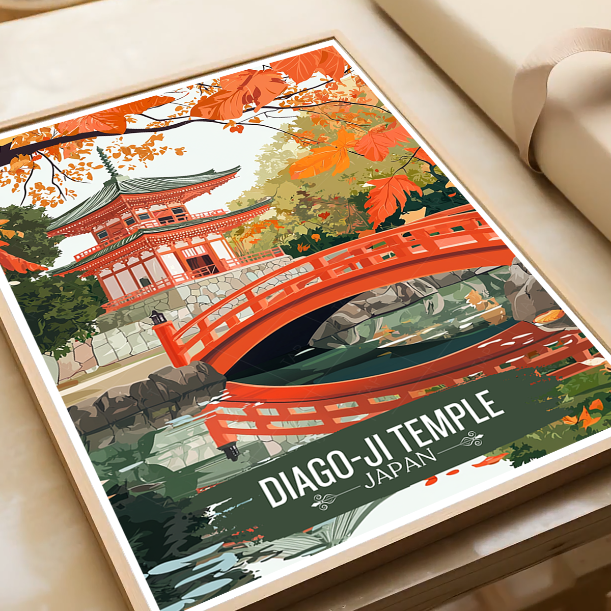 Diago-Ji Fushimi Temple - Japan - Travel Art Wall Deco Poster - Art Print - Travel Art Poster