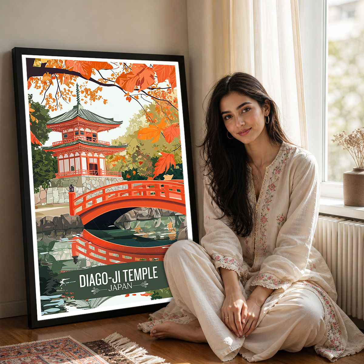 Diago-Ji Fushimi Temple - Japan - Travel Art Wall Deco Poster - Art Print - Travel Art Poster