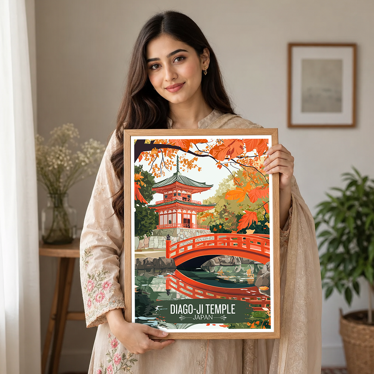 Diago-Ji Fushimi Temple - Japan - Travel Art Wall Deco Poster - Art Print - Travel Art Poster