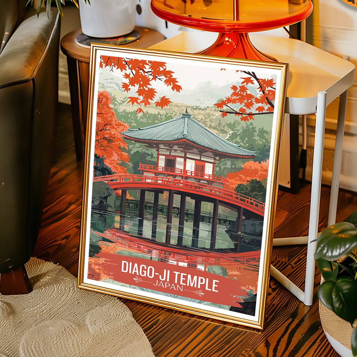 Diago-Ji Temple - Japan - Travel Art Wall Deco Poster - Art Print - Travel Art Poster