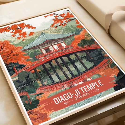Diago-Ji Temple - Japan - Travel Art Wall Deco Poster - Art Print - Travel Art Poster