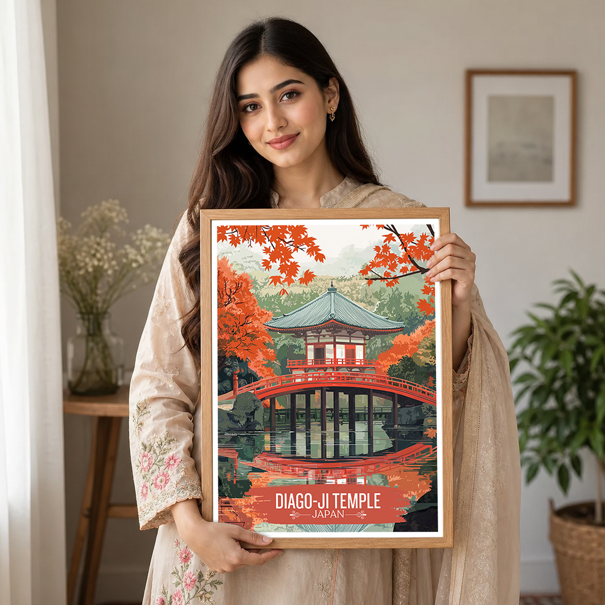 Diago-Ji Temple - Japan - Travel Art Wall Deco Poster - Art Print - Travel Art Poster