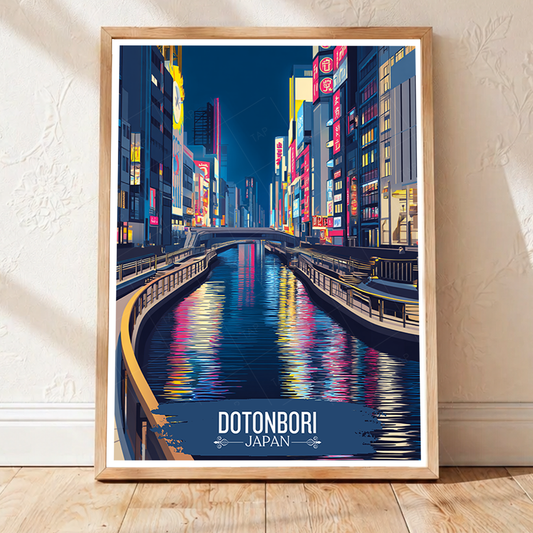 Dtonbori - Japan - Travel Art Wall Deco Poster - Art Print - Travel Art Poster