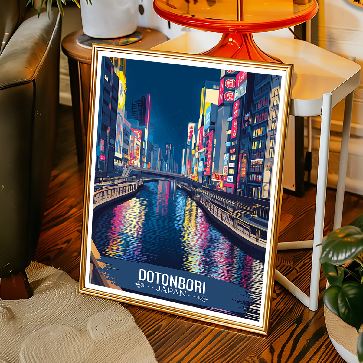 Dtonbori - Japan - Travel Art Wall Deco Poster - Art Print - Travel Art Poster
