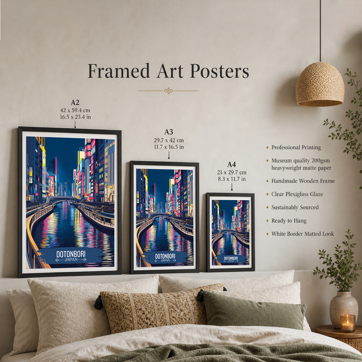 Dtonbori - Japan - Travel Art Wall Deco Poster - Art Print - Travel Art Poster