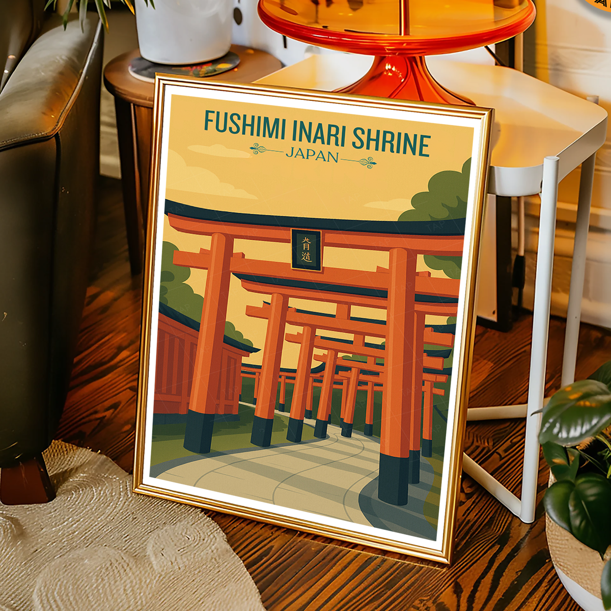 Fushimi Inari Shrine - Japan - Travel Art Wall Deco Poster - Art Print - Travel Art Poster