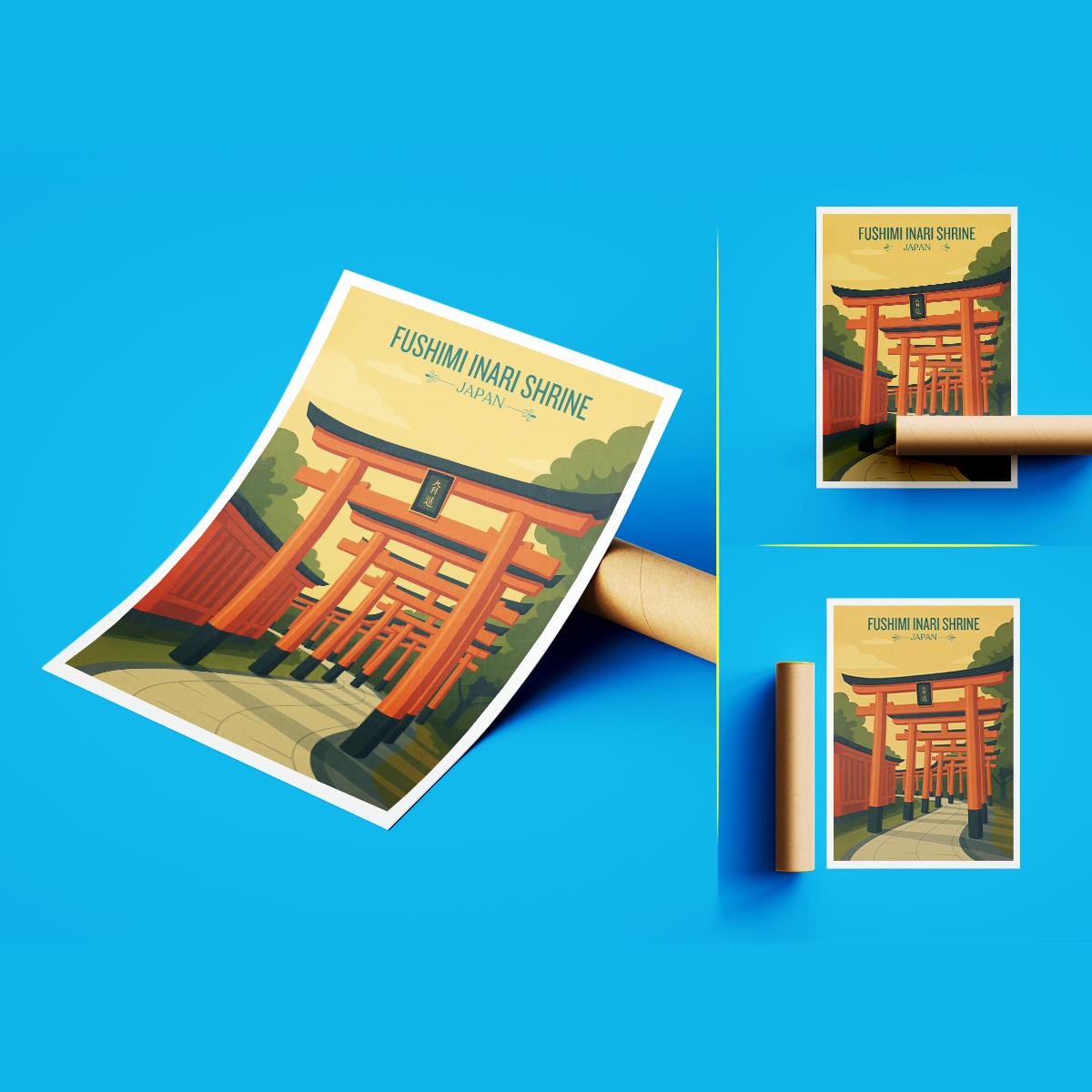 Fushimi Inari Shrine - Japan - Travel Art Wall Deco Poster - Art Print - Travel Art Poster