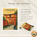 Fushimi Inari Shrine - Japan - Travel Art Wall Deco Poster - Art Print - Travel Art Poster