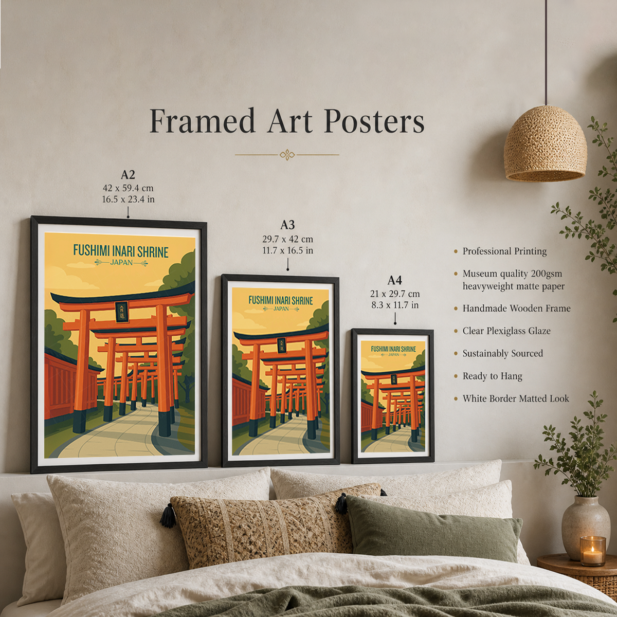 Fushimi Inari Shrine - Japan - Travel Art Wall Deco Poster - Art Print - Travel Art Poster