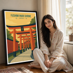 Fushimi Inari Shrine - Japan - Travel Art Wall Deco Poster - Art Print - Travel Art Poster