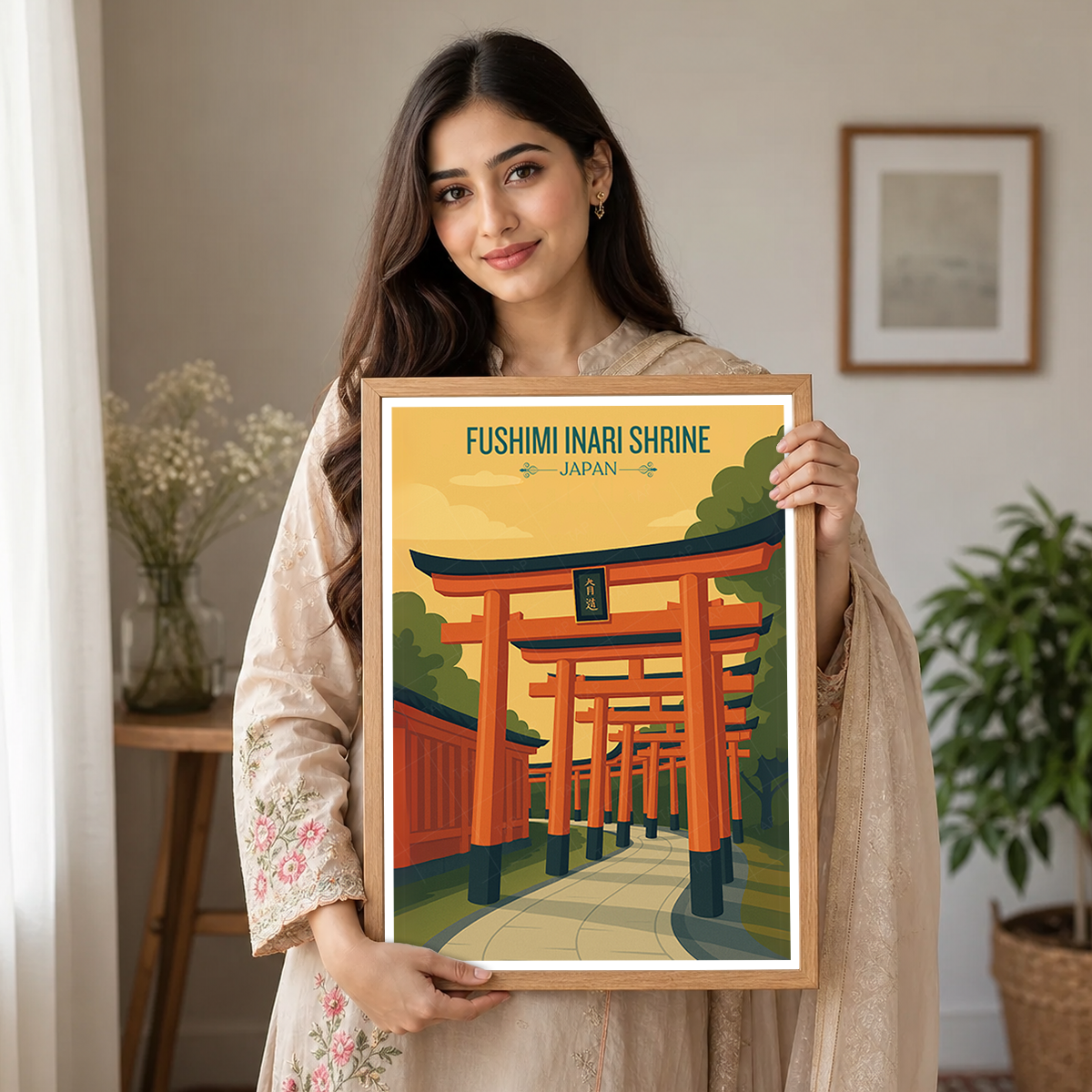 Fushimi Inari Shrine - Japan - Travel Art Wall Deco Poster - Art Print - Travel Art Poster