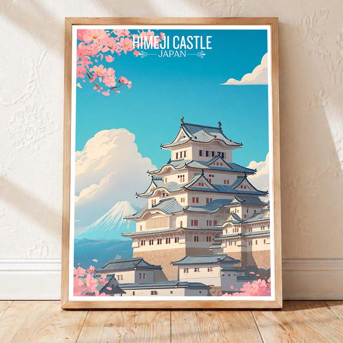 Heimeji Castle - Japan - Travel Art Wall Deco Poster - Art Print - Travel Art Poster