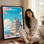 Heimeji Castle - Japan - Travel Art Wall Deco Poster - Art Print - Travel Art Poster