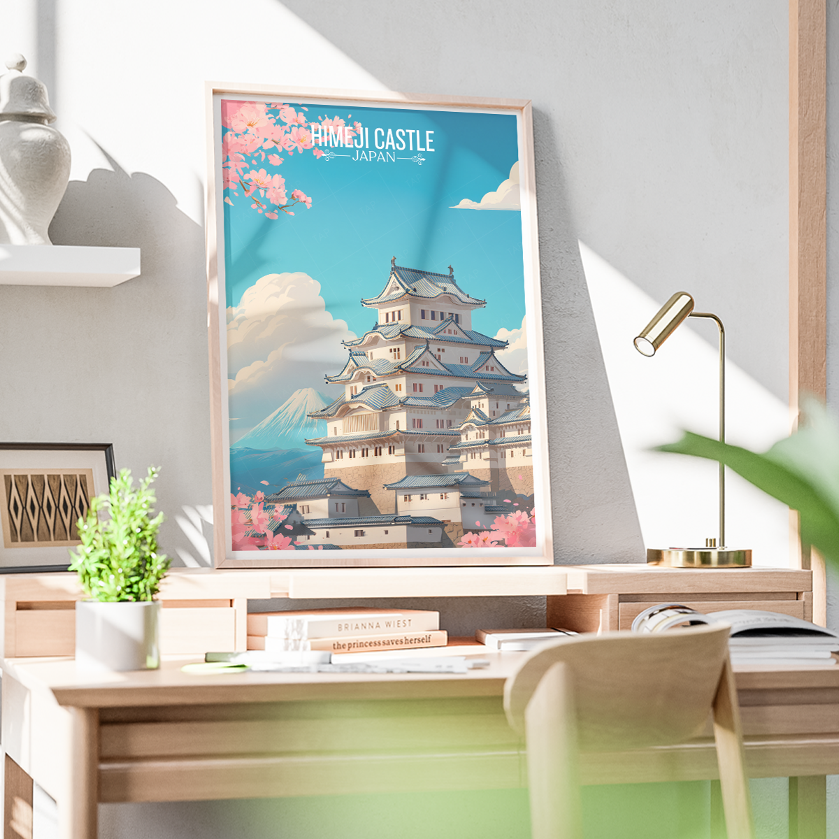 Heimeji Castle - Japan - Travel Art Wall Deco Poster - Art Print - Travel Art Poster