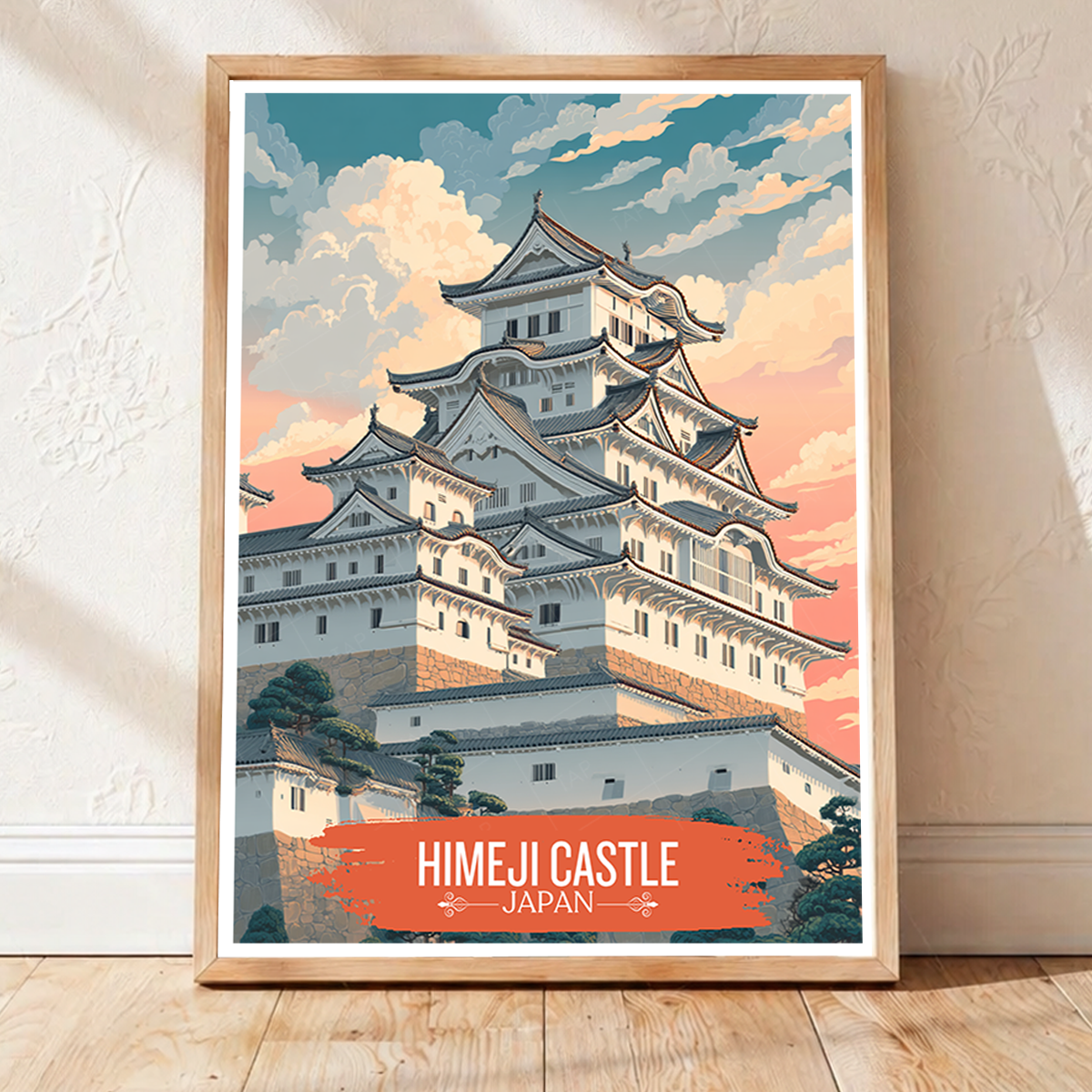 Hakuro-jō - Japan - Travel Art Wall Deco Poster - Art Print - Travel Art Poster