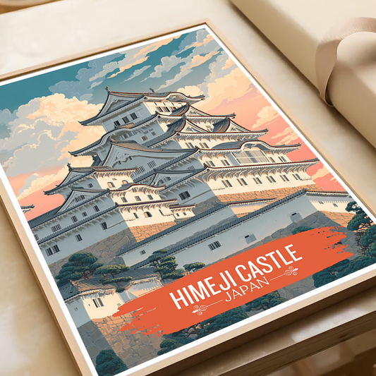 Hakuro-jō - Japan - Travel Art Wall Deco Poster - Art Print - Travel Art Poster