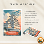 Hakuro-jō - Japan - Travel Art Wall Deco Poster - Art Print - Travel Art Poster