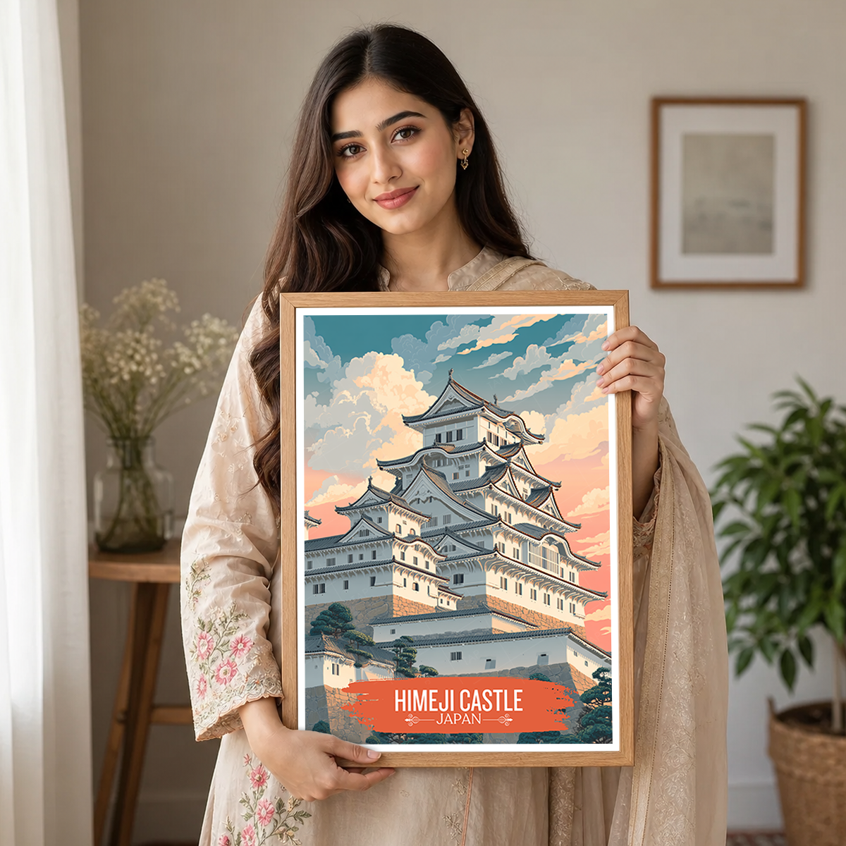Hakuro-jō - Japan - Travel Art Wall Deco Poster - Art Print - Travel Art Poster