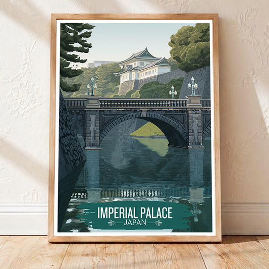 Imperial Palace - Japan - Travel Art Wall Deco Poster - Art Print - Travel Art Poster