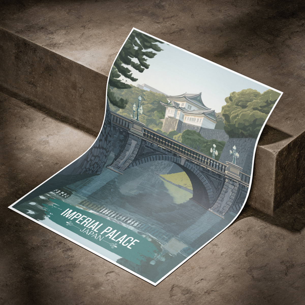 Imperial Palace - Japan - Travel Art Wall Deco Poster - Art Print - Travel Art Poster