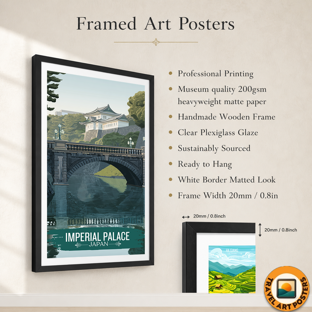 Imperial Palace - Japan - Travel Art Wall Deco Poster - Art Print - Travel Art Poster