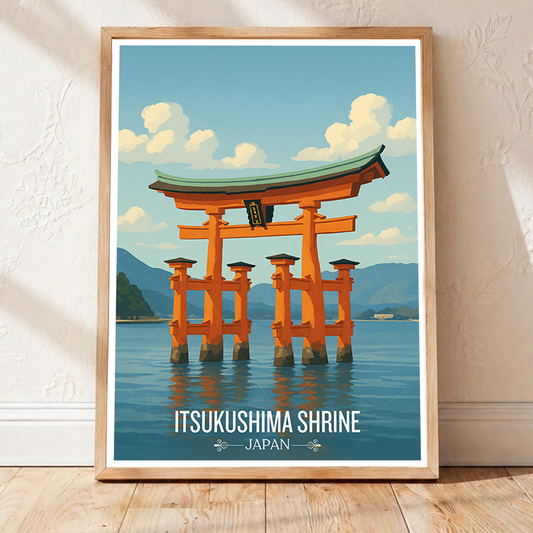 Itsukushima Shrine - Japan - Travel Art Wall Deco Poster - Art Print - Travel Art Poster