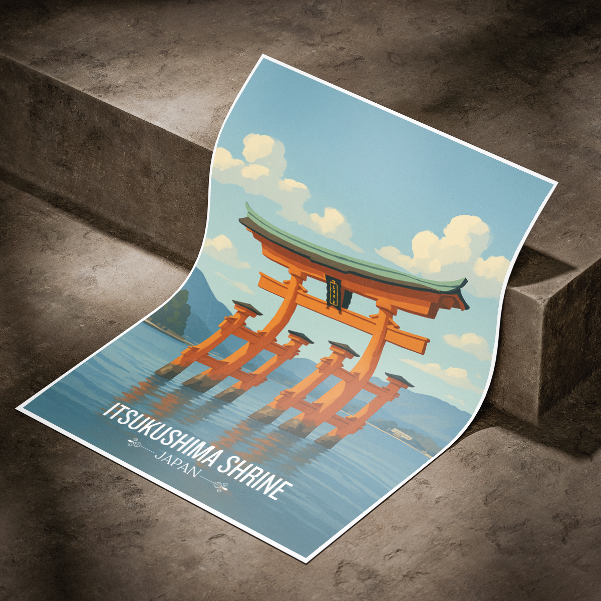 Itsukushima Shrine - Japan - Travel Art Wall Deco Poster - Art Print - Travel Art Poster
