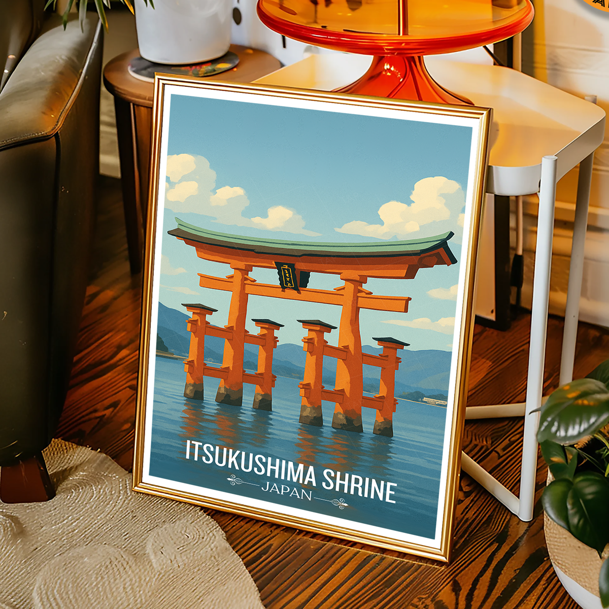 Itsukushima Shrine - Japan - Travel Art Wall Deco Poster - Art Print - Travel Art Poster