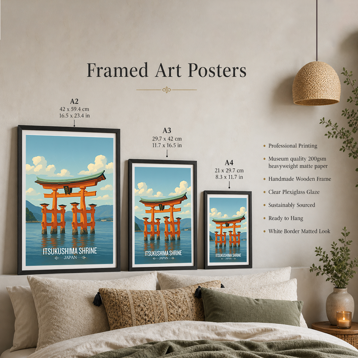 Itsukushima Shrine - Japan - Travel Art Wall Deco Poster - Art Print - Travel Art Poster