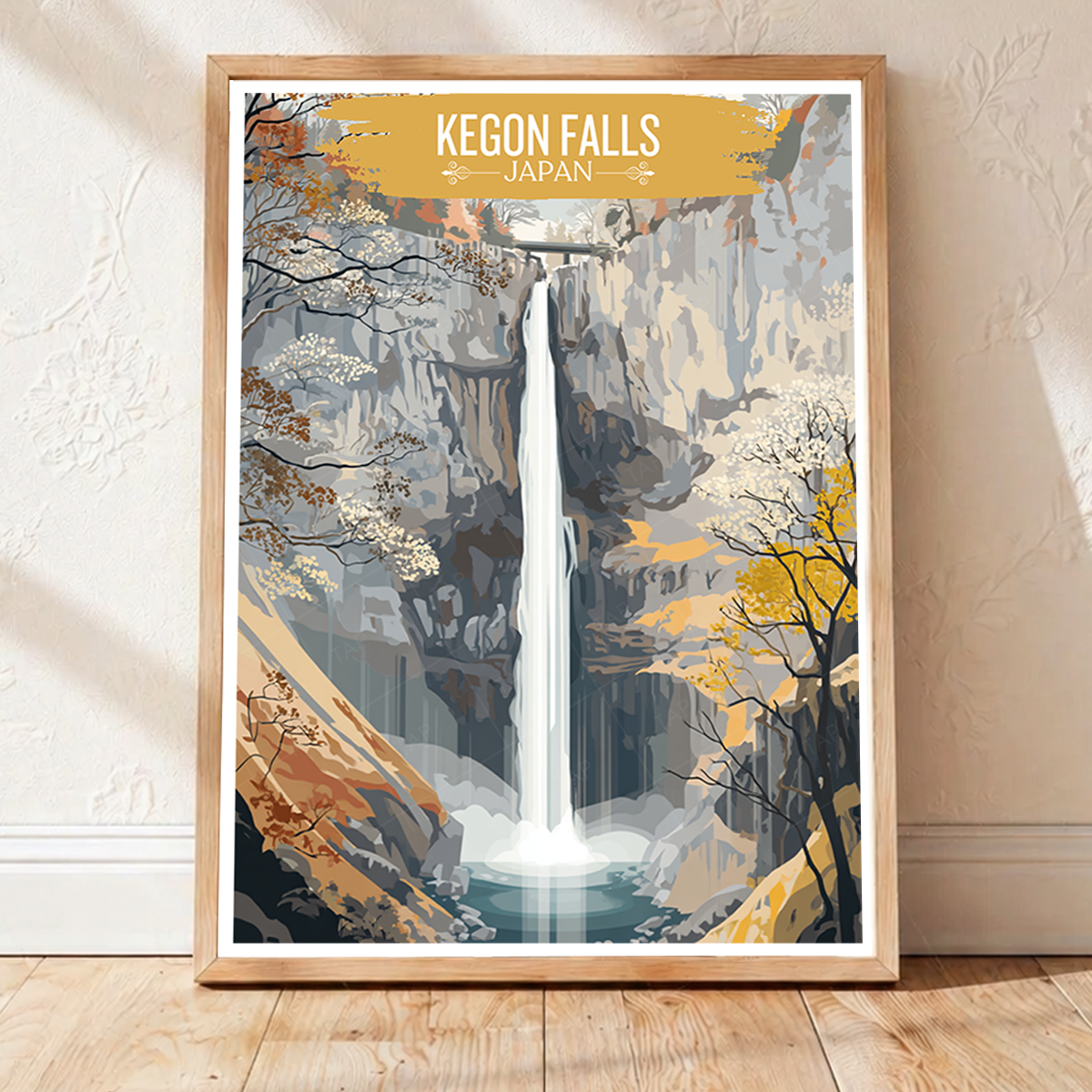 Kegon Falls - Japan - Travel Art Wall Deco Poster - Art Print - Travel Art Poster