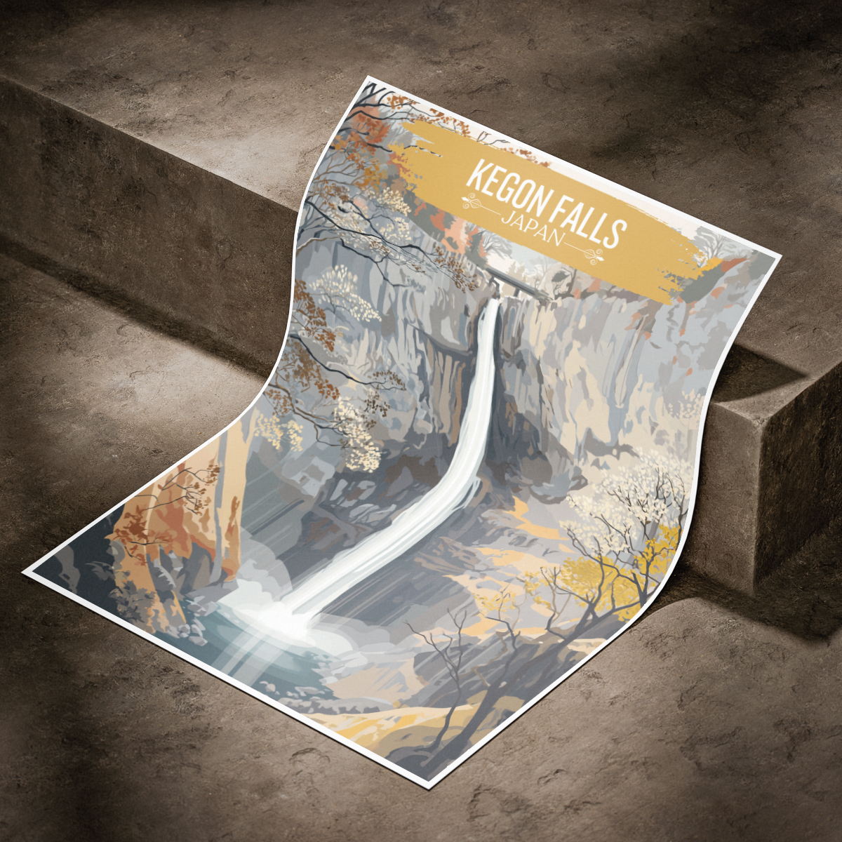 Kegon Falls - Japan - Travel Art Wall Deco Poster - Art Print - Travel Art Poster