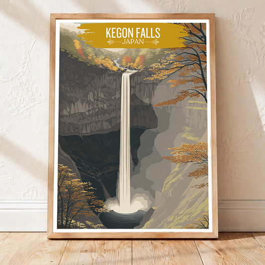 Kegon Falls Nikko National Park - Japan - Travel Art Wall Deco Poster - Art Print - Travel Art Poster