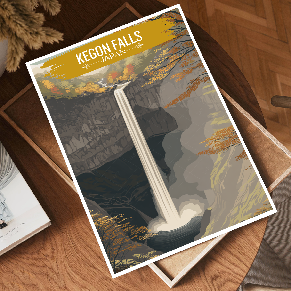Kegon Falls Nikko National Park - Japan - Travel Art Wall Deco Poster - Art Print - Travel Art Poster