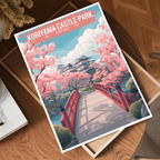 Koriyama Castle Park - Japan - Travel Art Wall Deco Poster - Art Print - Travel Art Poster