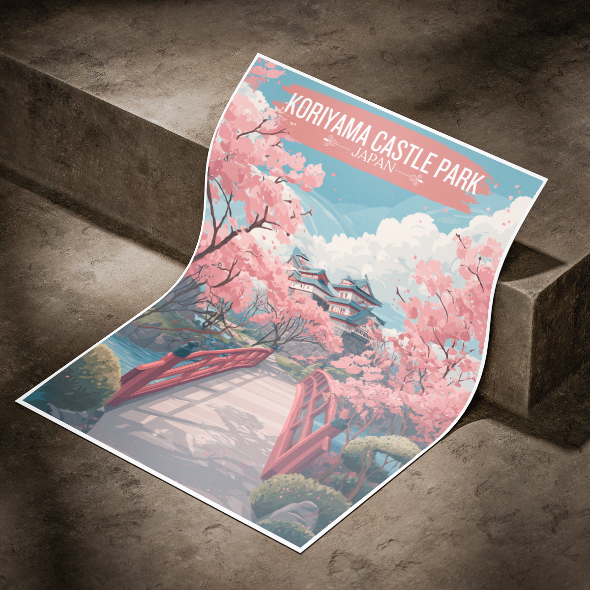 Koriyama Castle Park - Japan - Travel Art Wall Deco Poster - Art Print - Travel Art Poster
