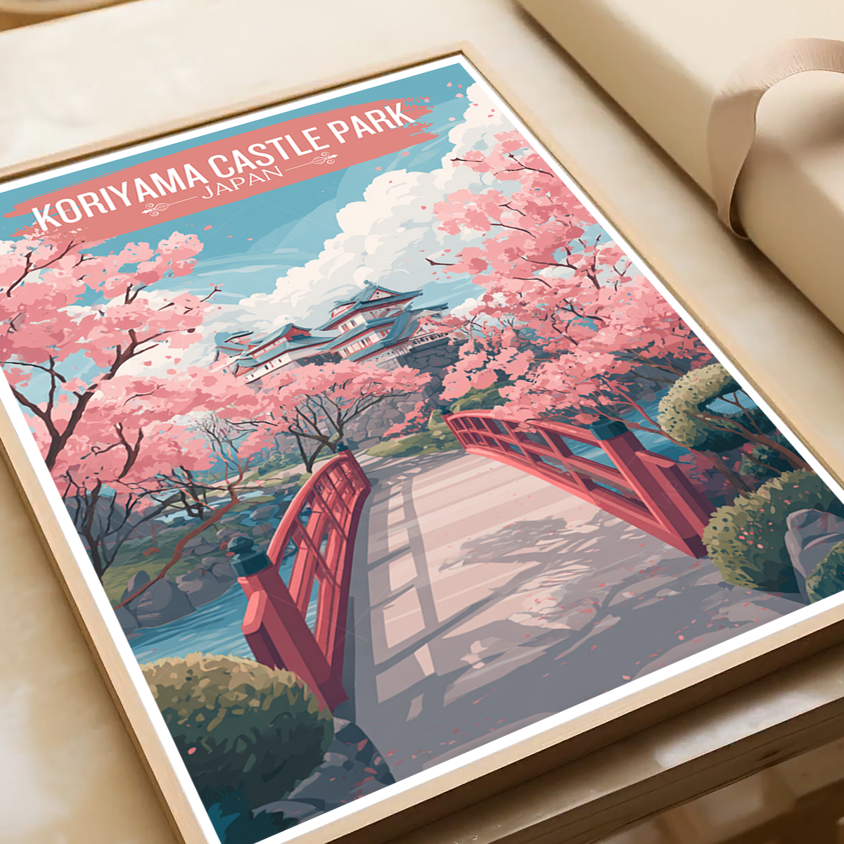 Koriyama Castle Park - Japan - Travel Art Wall Deco Poster - Art Print - Travel Art Poster
