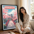 Koriyama Castle Park - Japan - Travel Art Wall Deco Poster - Art Print - Travel Art Poster