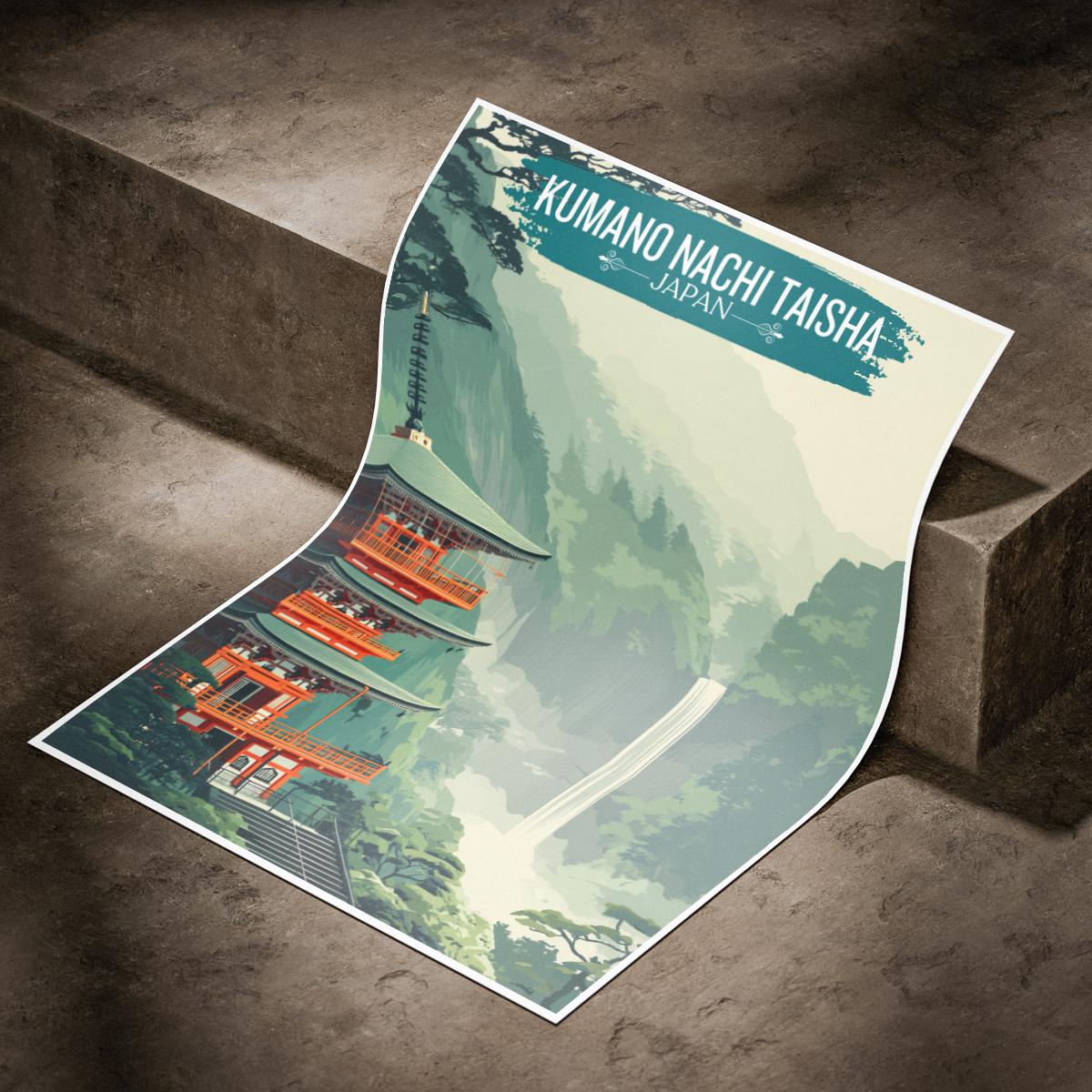 Kumano Nachi Taisha - Japan - Travel Art Wall Deco Poster - Art Print - Travel Art Poster