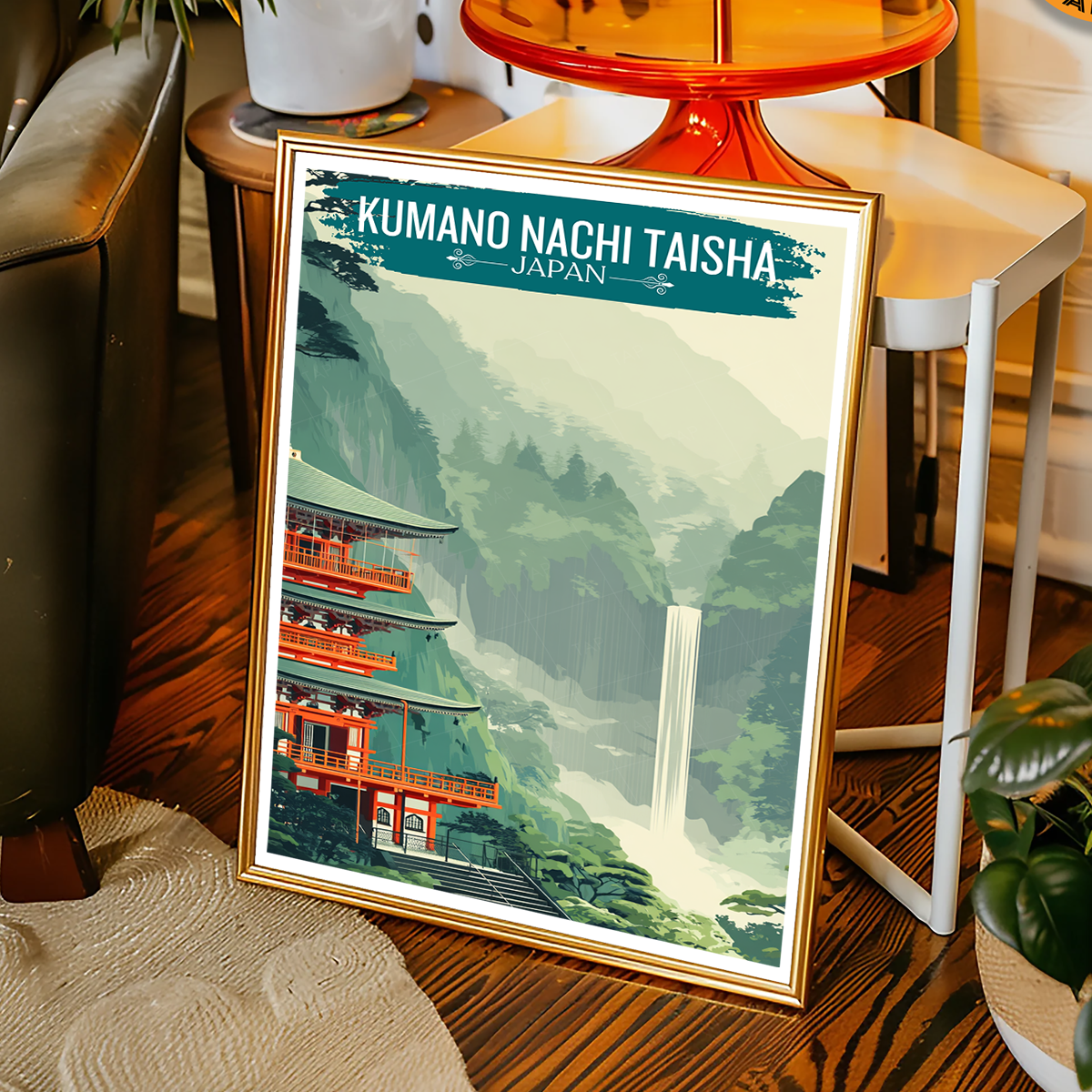 Kumano Nachi Taisha - Japan - Travel Art Wall Deco Poster - Art Print - Travel Art Poster