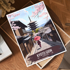 Kyoto Gion - Japan - Travel Art Wall Deco Poster - Art Print - Travel Art Poster