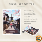 Kyoto Gion - Japan - Travel Art Wall Deco Poster - Art Print - Travel Art Poster