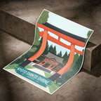 Kyoto Shinto Shrine - Japan - Travel Art Wall Deco Poster - Art Print - Travel Art Poster