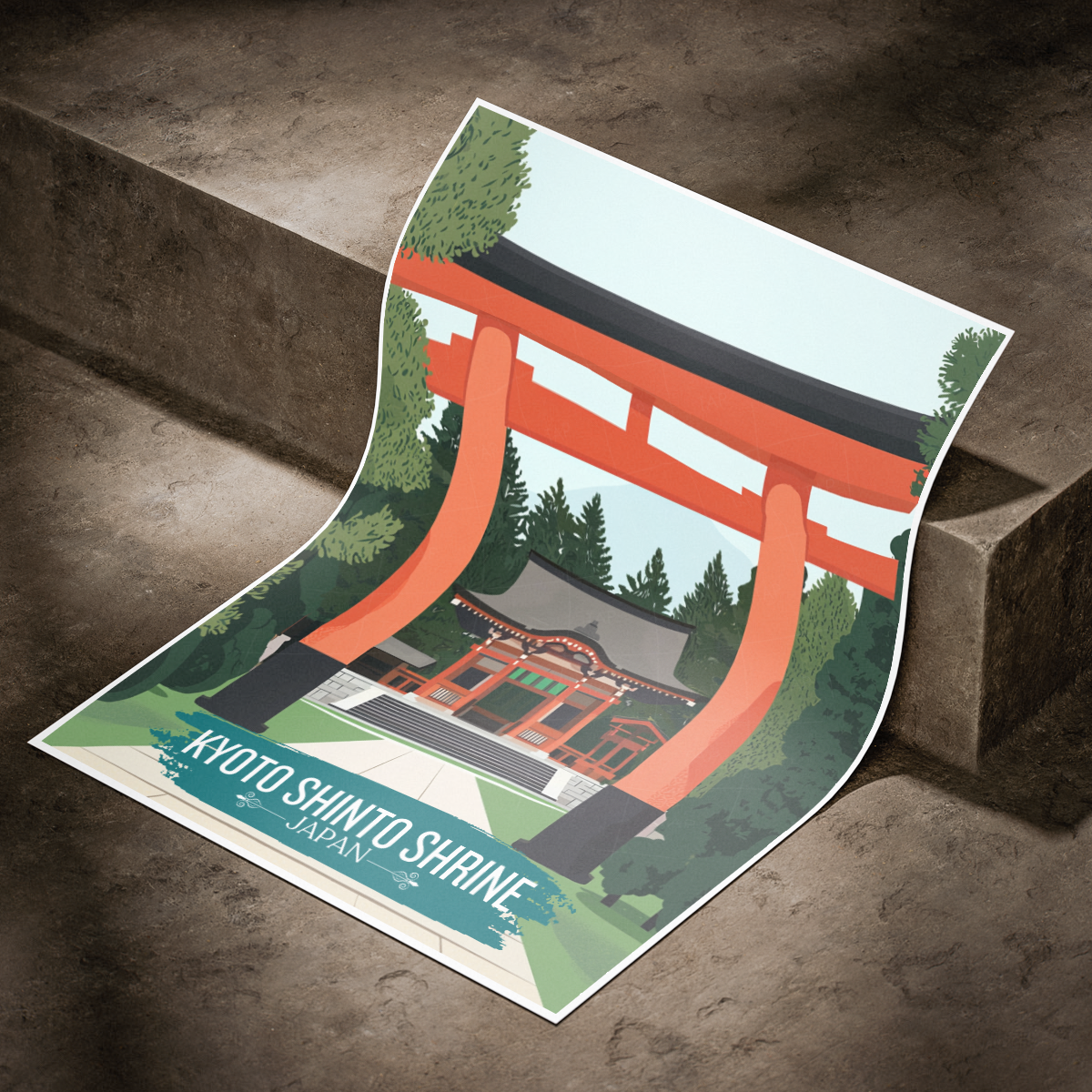 Kyoto Shinto Shrine - Japan - Travel Art Wall Deco Poster - Art Print - Travel Art Poster