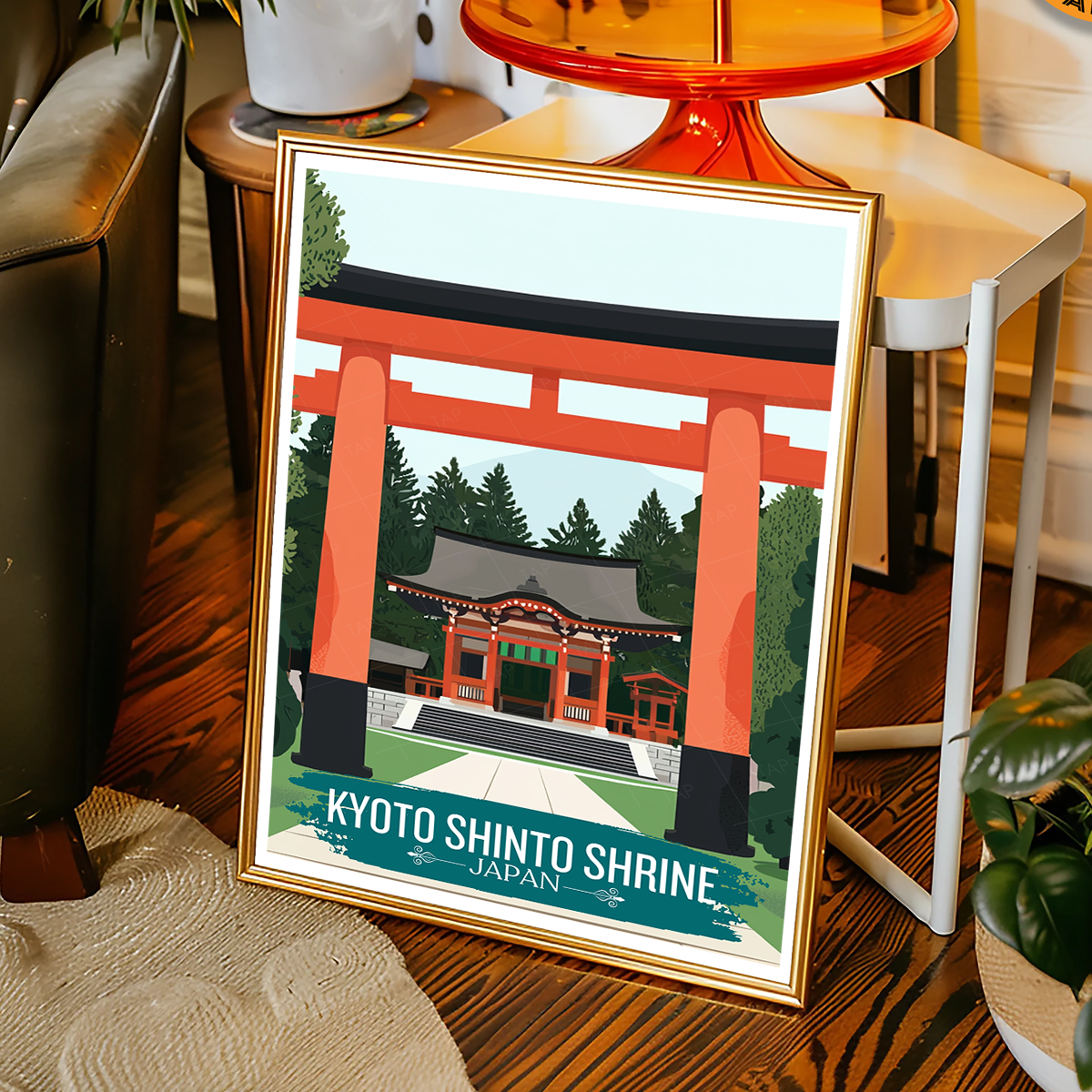 Kyoto Shinto Shrine - Japan - Travel Art Wall Deco Poster - Art Print - Travel Art Poster