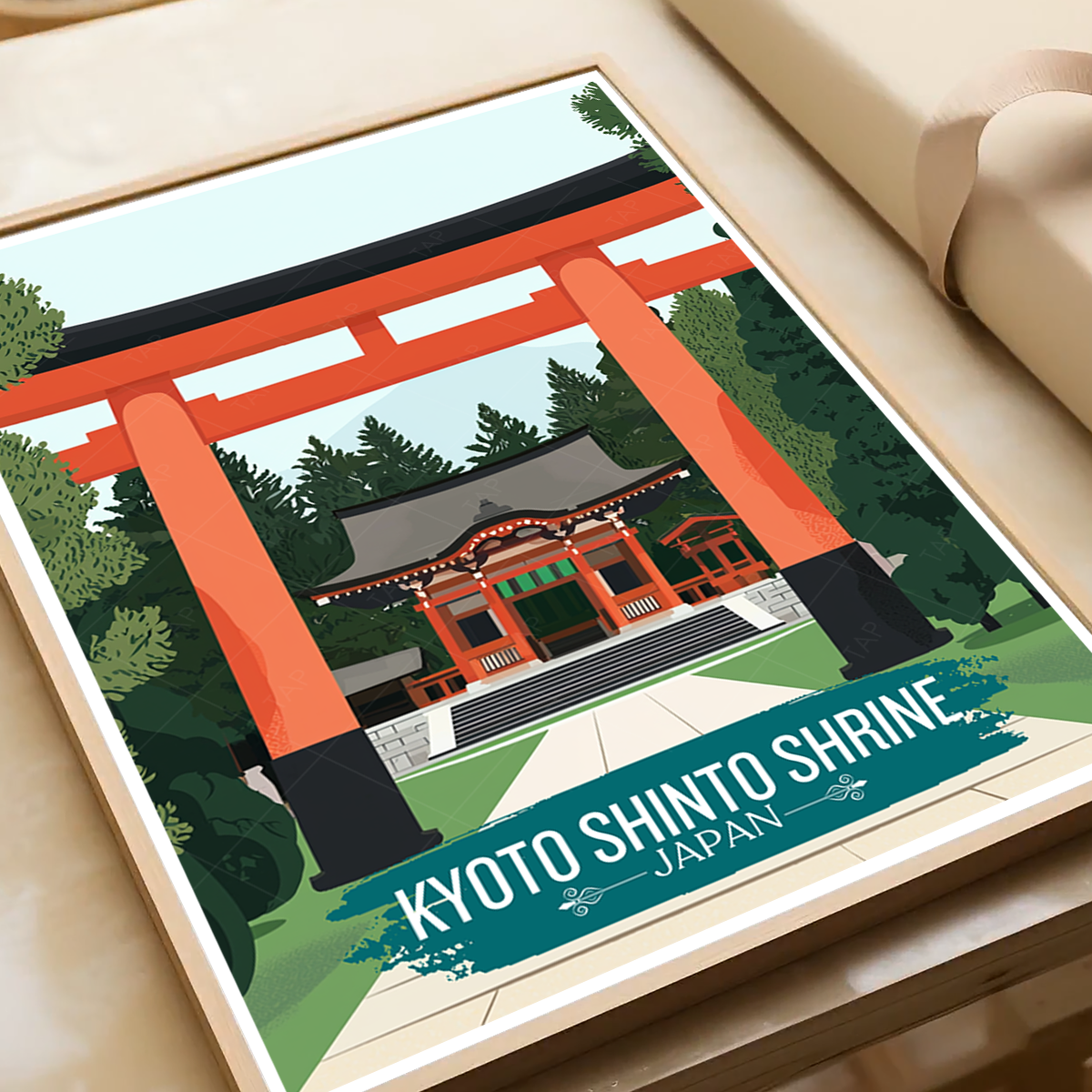 Kyoto Shinto Shrine - Japan - Travel Art Wall Deco Poster - Art Print - Travel Art Poster