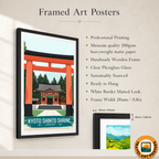 Kyoto Shinto Shrine - Japan - Travel Art Wall Deco Poster - Art Print - Travel Art Poster