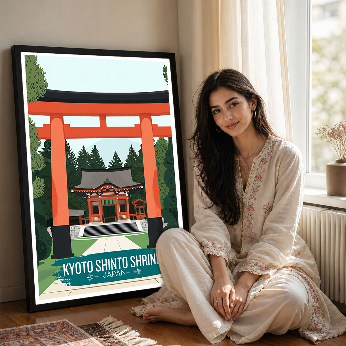 Kyoto Shinto Shrine - Japan - Travel Art Wall Deco Poster - Art Print - Travel Art Poster